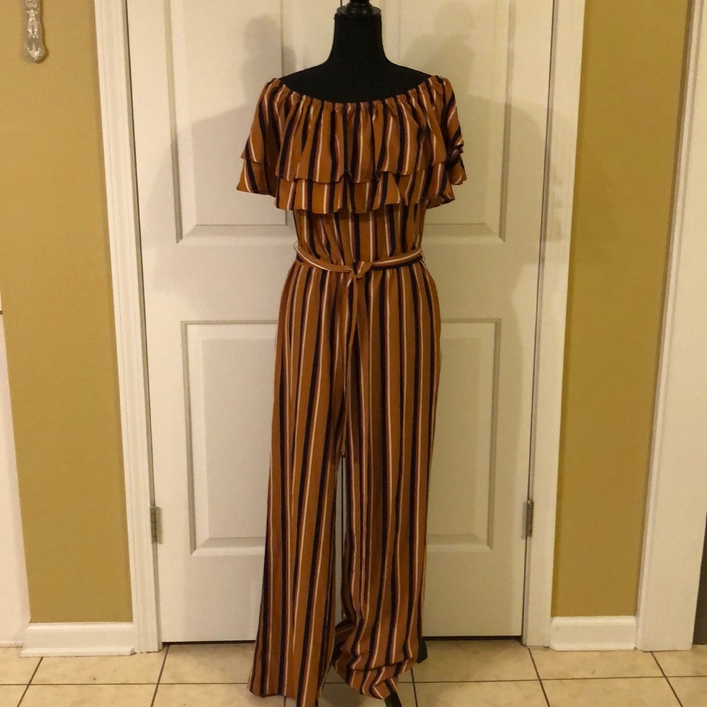 Large striped jumpsuit.